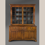 Fig. 69: Side cupboard attributed to John Swisegood, ca. 1820, Davidson Co., NC. Walnut with yellow pine and light- and dark-wood inlay; HOA: 85-1/2", WOA: 64", DOA: 20". Private collection. MESDA Object Database file D-32535.