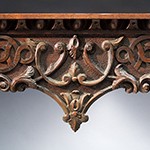 Detail from a sideboard by William Buckland and carved by William Bernard Sears, 1761-1764, Richmond County, Virginia. Walnut with marble top; HOA: 34-3/16", WOA: 44-7/8", DOA: 28". Collection of the Museum of Early Southern Decorative Arts (MESDA), Acc. 3425.