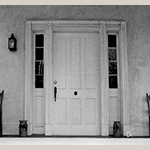 Fig. 23: Detail of West View’s front door with storage jars, 1970s. Virginia Department of Historic Resources.