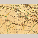 Fig. 2: Detail of Henrico, Chesterfield, and Prince George counties, VA, from “A New and Accurate Map of Virginia” by John Henry and Thomas Jefferys, 1770, London. Ink on paper; HOA: 38-1/2”, WOA: 53-1/8”. Library of Congress Geography and Map Division, G3880 1770 H4.