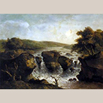 Fig. 5: “Falls on the Potomac” by George Beck, ca. 1797, Philadelphia, PA. Oil on paper; HOA: 16-1/2”, WOA: 22-1/2”. Private Collection; Photograph courtesy of Sotheby’s.