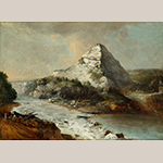 Fig. 7: “Boone’s Knoll on the Kentucky River at Camp Nelson” by George Beck, 1804-1808, Kentucky. Oil on laid paper; HOA: 16-3/4”, WOA: 23-1/4”. Collection of the Colonial Williamsburg Foundation, Acc. 1968-502.