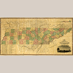 Fig. 3: “A Map of the State of Tennessee…,” 1832, surveyed and published by Matthew Rhea (Columbia, TN), engraved by H.S. Tanner, E.B. Dawson, and J. Knight (Philadelphia, PA). Ink on paper; HOA: 34-5/8”, WOA: 68-1/2”. Collection of the Library of Congress, Geography and Map Division, G3960 1832 .R4, Washington, DC (available online: https://www.loc.gov/item/2011588000/ [accessed 22 May 2016]).