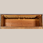 Fig. 11: Detail of the zither (with secretary drawer removed) incorporated into the top of the case of the desk in Fig. 9.