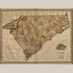 Fig. 18: “Map of North and South Carolina" by Henry S. Tanner, 1823, Philadelphia, PA. Ink on paper; HOA: 26”, WOA: 32”. Wachovia Historical Society Collection (Old Salem Museums & Gardens), Winston-Salem, NC, Acc. P-643.