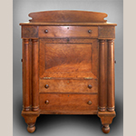 Fig. 22: Table-top secretary bookcase by John C. Burgner, 1825–1835, Burke Co., NC. Woods unrecorded but probably walnut and tulip poplar; HOA: 67”, WOA: 49”, DOA: 24”. Private collection, MESDA Object Database file D-32545.