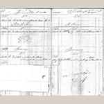 Fig. 38: Pages 97-98 of the John C. Burgner Ledger Book, showing the sale of Morus Multicaulis buds. Note the sketch of a mulberry tree in bloom. Photocopy of the original. Collection of the Haywood County Historical & Genealogical Society, Waynesville, NC; photocopy held by the Anne P. and Thomas A. Gray Library, Call No. TT 197 B8, Old Salem Museums & Gardens, Winston-Salem, NC.