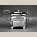 Fig. 9: Sugar Bowl marked by Asa Blanchard, 1810-1820, Lexington, KY. Silver; HOA: 6-1/4”. Private Collection, Photograph courtesy of Neal Auctions, New Orleans, LA.