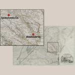 Fig. 12: Detail showing the Virginia counties of Middlesex and Spotsylvania from the map “A Map of the Inhabited part of Virginia,” drawn by Joshua Fry and Peter Jefferson, 1751, published by Thomas Jefferys, 1775, London, England. MESDA Acc. 2490, Gift of Frank L. Horton.