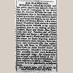 Fig. 15: Advertisement placed by Asa Blanchard, 28 February 1807, Kentucky Gazette  and General Advertiser, Lexington, KY.