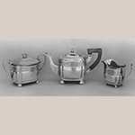 Fig. 19: Three-piece tea service marked by Asa Blanchard, ca. 1825, Lexington, KY. Silver; HOA (of teapot): 7”. Private Collection; Photograph courtesy of the Winterthur Museum, Decorative Arts Photographic Collection (DAPC), 82.3273.