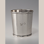 Fig. 23: Beaker marked by Asa Blanchard (with manufacturer mark of John McMullin, Philadelphia, PA), 1808-1838, Lexington, KY. Silver; HOA: 3-1/4”. MESDA Acc. 2033.1, MESDA Purchase Fund.