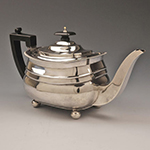 Fig. 24: Teapot marked “T D”, 1809, London, England. HOA: 6-1/3”; WOA: 11-1/2”. Private Collection, Photograph courtesy of Tarvier Antiques, Lincoln, England. Online: http://www.tarvier.co.uk/teapots-teasets/silver-georgian-teapot-1809.html (accessed 22 December 2014).