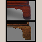 Fig. 15: Foot profiles of the signed Sass desk and bookcase (Fig. 4, above) and the secretary bookcase (Fig. 12, below).