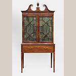 Fig. 21: Secretary bookcase attributed to the Jacob Sass Shop, 1785-1795, Charleston, SC. Mahogany and mahogany veneer with cypress and yellow pine; HOA: 101-3/4”, WOA: 49-13/16”, DOA: 24-7/16”. Baltimore Museum of Art Acc. 1946.141. MESDA Object Database file D-32530.