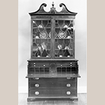 Fig. 35: Secretary bookcase, 1795-1805, Charleston, SC. Mahogany and mahogany veneer with cypress; HOA: 98-3/4”, WOA: 49-5/8”, DOA: 24-5/8”. Historic Columbia Foundation Acc. 1968.2.1 MESDA Object Database file S-2422.