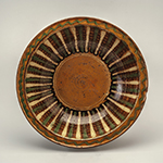 Fig. 6: Lead-glazed, slip-decorated earthenware bowl, 1800–1820, Hagerstown, MD. HOA: 3”, DIA: 12-3/4”. Museum of Early Southern Decorative Arts, Wiliam C. and Susan S. Mariner Collection, Acc. 5813.18.