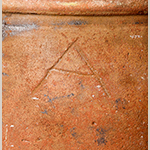 Fig. 12: Detail of the incised “A” on the crock in Fig. 10.