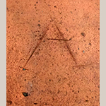 Fig. 13: Detail of the incised “A” on the crock in Fig. 7 (inverted here to read correctly).