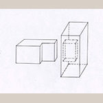 Fig. 19: Generic example of a single-shouldered, mortise-and-tenon joint. Drawing by the author.