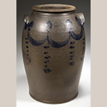 Fig. 2: Jar by Lewis Gardner (ca.1778–1850), 1820–1830, Loudoun Co., VA. Stamped “L.GARDNER, LOUN/VA.” Salt-glazed stoneware; HOA: 13-1/4”, DIA of rim: 6-1/4”. MESDA, The William C. and Susan S. Mariner Collection, Acc. 5848. Photograph courtesy of Jeffrey S. Evans & Associates.