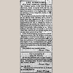 Fig. 13: Dissolution of the partnership of Porter Clay and Robert Wilson, Kentucky Gazette, 16 February 1808.