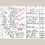Fig. 23: Men named Dave, Phil, Jack, and George sold from the estate of Reverend John Landrum (1847). Edgefield County, South Carolina, Probate Case Files, Box 56, Pkg 2312, estate of John Landrum (1847), Edgefield County Archives, Edgefield, SC.