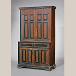Fig. 14: Cupboard attributed to Jacob Sanders, 1790–1820, Montgomery Co., NC. HOA: 84-1/4”, WOA: 50-1/4”, DOA: 21-3/8”. MESDA, Acc. 2073.22, bequest of Miss Katherine Hanes.