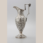 Fig. 8: Pitcher marked by Samuel Kirk & Son, 1849, Baltimore, MD. Silver; HOA: 17-1/4″; WOA: 9-1/4″; DIA: 5-3/4″ (base). MESDA, Acc. 5541; trade/MESDA Purchase Fund.