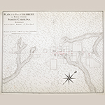 Fig. 1: “PLAN of the Town of SALISBURY in Rowan County. NORTH CAROLINA” surveyed and drawn by Claude Joseph Sauthier (1736–1802), March 1770. Ink and watercolor on paper; HOA: 43 cm; WOA: 53 cm. Collection of the British Library, Cartographic Items Maps K.Top.122.61, part of King George III’s Topographical Collection, donated to the nation by George IV, 1829.