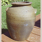 Fig. 10 Storage jar by William Welch; probably Pella, Iowa; ca. 1870. Salt-glazed stoneware; HOA 13 1/2". Private collection. Photo courtesy of David Alan Jones.
