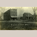 Fig. 11 Farmington, N.C.; early twentieth century. Photograph. Image courtesy of John Graham Williard. In the nineteenth century, Farmington, in Davie County, North Carolina, was a bustling town with tobacco factories and shops like George Wesley Johnson’s 1837 brick store seen here. Following Johnson’s bankruptcy, an entrepreneurial Bill James and his son-in-law, Galenus Graham, purchased the store and other Johnson properties from bank trustees. James family potteries were located a few miles north of Farmington on the road to Huntsville.
