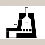 Fig. 14 Cross-section plan for an updraft kiln similar to the one used by William F. James. Illustration courtesy of Hal E. Pugh. The kiln’s heat would have adequately fired lead-glazed earthenware, the only product James is known to have produced.