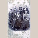 Fig. 31 Yadkin County potter Simon Bohannon and family, ca. 1850. Photo courtesy of Andrea Susong Daniels. By 1854, Bohannon was in Greene County, TN, where he made pottery. According to family lore, Bohannon sold pottery carried by a donkey as the family traveled from North Carolina to Tennessee.