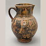 Fig. 60 Pitcher by an unknown maker; possibly Yadkin County, NC; ca. late eighteenth or early nineteenth century. Lead-glazed earthenware; HOA 10˝. Author’s collection. Photograph by the author. Similarly glazed jugs have been found in Yadkin County.