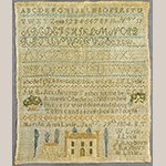 Fig. 12. Sampler by Martha Ann Lytle (1820–1889), 1834, possibly made at the Nashville Female Academy, Nashville, Davidson Co., TN. Silk on linen; HOA: 17-3/4”, WOA: 15”. Collection of the Tennessee State Museum, Nashville, TN; Tennessee Sampler Survey file TSS 193, online: https://www.tennesseesamplers.com/viewsampler.php?samp_id=193 (accessed 2 June 2019).