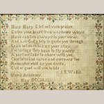 Fig. 14. Sampler by Isabella S. Wallis Slate (born cira 1822–died between 1870 and 1900), 1851, Union Academy, Franklin, Williamson Co., TN. Silk on perforated paper; HOA: 7-1/4”, WOA: 9 3/4”. Private collection; Tennessee Sampler Survey file TSS 018, online: https://www.tennesseesamplers.com/viewsampler.php?samp_id=018 (accessed 2 June 2019).