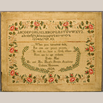 Fig. 18. Sampler by Emily W. May (1826–1840), 1834, Mr. and Mrs. Hunt’s Female Academy, Gallatin, Sumner Co., TN. Silk and wool on linen; HOA: 17-1/4”, WOA: 22-1/4”. Private collection; Tennessee Sampler Survey file TSS 106, online: https://www.tennesseesamplers.com/viewsampler.php?samp_id=106 (accessed 2 June 2019).