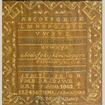 Fig. 19. Sampler by Frances (Fanny) Matilda Batey, (1842–1926), 1862, Franklin College, Nashville, Davidson Co., TN or LaVergne, Rutherford Co., TN. Silk and wool on linen; HOA: 19”, WOA: 17-1/2”. Private collection; Tennessee Sampler Survey file TSS 071, online: https://www.tennesseesamplers.com/viewsampler.php?samp_id=071 (accessed 2 June 2019).