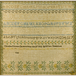 Fig. 21. Sampler by Caroline Frances DeMoss (1819–1891), 1832, Marble Hill Academy, Bellevue, Davidson Co., TN. Silk on linen; HOA: 16”, WOA: 16-1/4”. Private collection; Tennessee Sampler Survey file TSS 089, online: https://www.tennesseesamplers.com/viewsampler.php?samp_id=089 (accessed 2 June 2019).