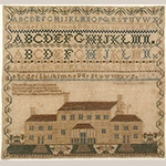 Fig. 23. Sampler by Rachel Frances Spears (1842–1863), 1857, Odd Fellows Female Institute, Hipshire Hollow, Hawkins Co., TN. Silk on linen; HOA: 16”, WOA: 17”. Private collection; Tennessee Sampler Survey file TSS 143, online: https://www.tennesseesamplers.com/viewsampler.php?samp_id=143 (accessed 2 June 2019).