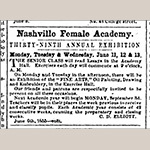 Fig. 25. Advertisment for the Nashville Female Academy, 39th Exhibition, Tennessean (Nashville, TN), 8 June 1855, 2.