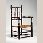 Fig. 2: Armchair, 1680-1700, Southeastern Virginia. Cherry; HOA: 41-3/4", WOA: 23-1/2". Collection of the Museum of Early Southern Decorative Arts, Acc. 3899.