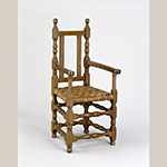 Fig. 6: Armchair, 1690-1715, coastal South Carolina. Walnut; HOA: 45-1/2", WOA: 22", DOA (of seat): 16-3/4". Collection of the Colonial Williamsburg Foundation, Acc. 1953-585,A.