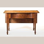 Fig. 1: Bedroom table (or single-leaf table) by John Shearer, 1798, Martinsburg, Virginia (now West Virginia). Walnut with yellow pine; HOA: 28-3/4”, WOA: 45”, DOA: 17-1/4” (closed), 34-3/4” (open). Collection of Linda Quynn Ross, MESDA photograph.