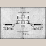 Fig. 10: Plan of principal floor for Dumfries House, 1754, signed "Jn, Rbt & Jas Adam." Royal Commission on the Ancient and Historical Monuments of Scotland (RCAHMS), 43609 (1754).