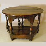 Fig. 11: Credence table, 1620-1635, England. Oak; HOA: 31", WOA: 35-1/2", DOA: 31" (closed). Photograph courtesy Fiske & Freeman, Ipswich, Massachusetts.