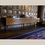 Fig. 18: Single-leaf dining table, circa 1850, Glamis Castle, Angus, Scotland. Oak; HOA: 30”, WOA: 126”, DOA: 20” (closed), 35” (open). Collection of Glamis Castle, Angus, Scotland, photograph by kind permission of the Earl of Strathmore & Kinghorne.