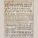 Fig. 6. Sampler by Paulina Bryant, 1844, Pleasant Hill, KY. Silk thread on linen; HOA: 14-1/2”, WOA:11”. Waioli Mission House Museum, Waioli Corporation, Lihue, Kauai, HI.