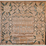 Fig. 33. Sampler by Catherine B. Allen, 1840–1843, Smith’s Grove, Warren Co., KY. Silk thread on linen; HOA: 24-3/4”, WOA: 24-1/4”. Private collection.